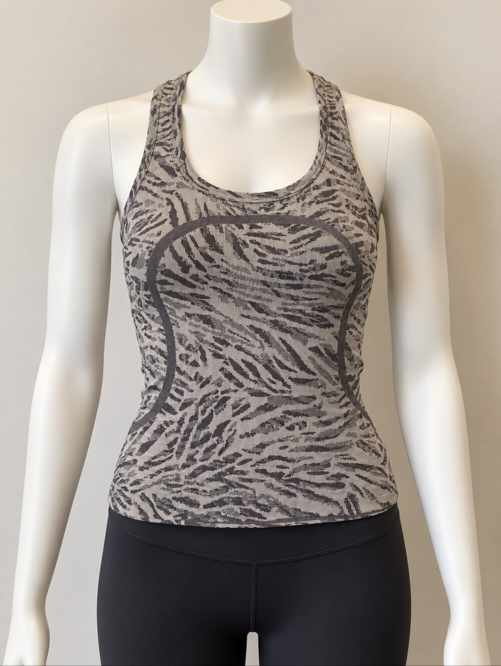 lululemon athletica Crop Gray & Charcoal Animal-Print Seamless Tank